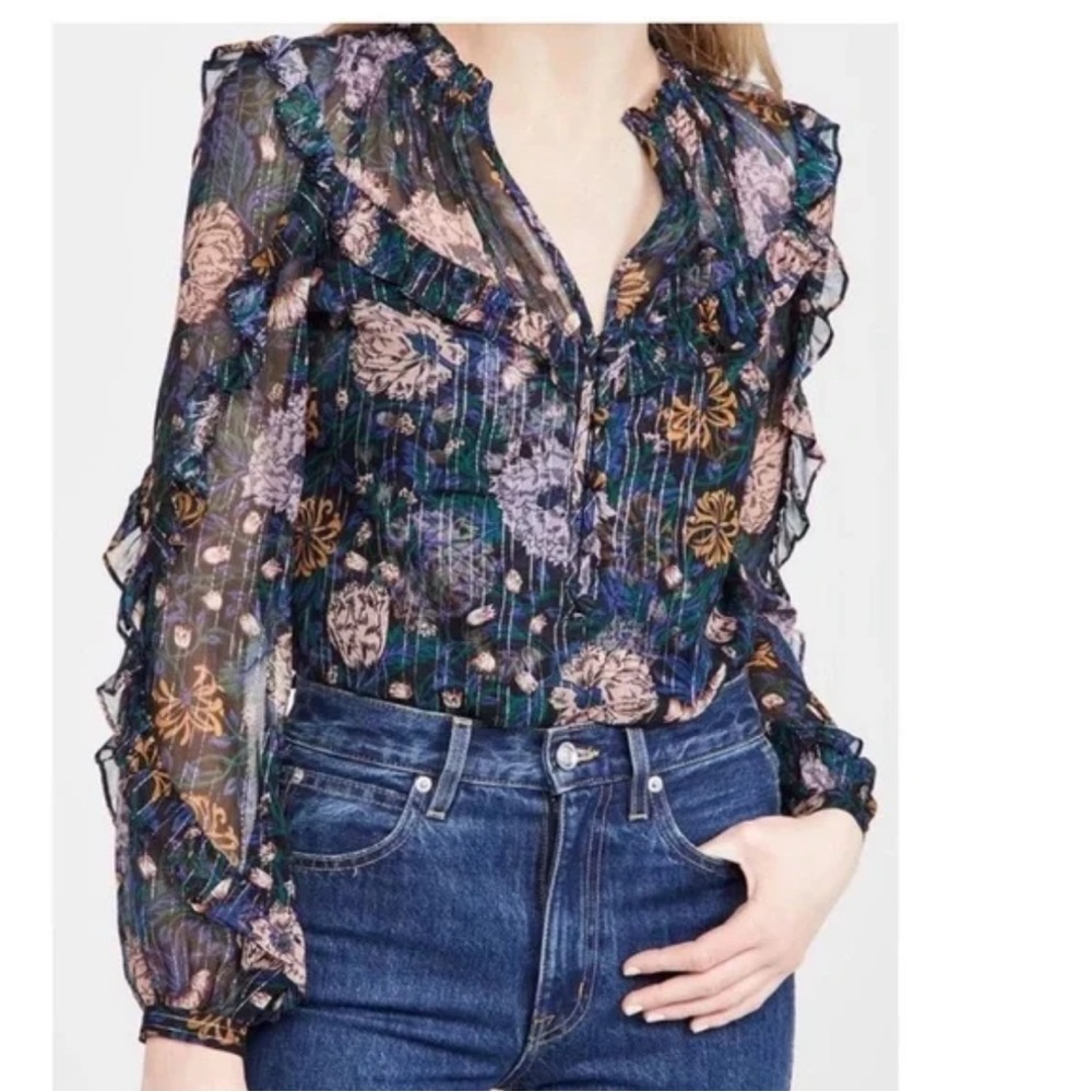 Veronica Beard Multicolor Floral Blouse